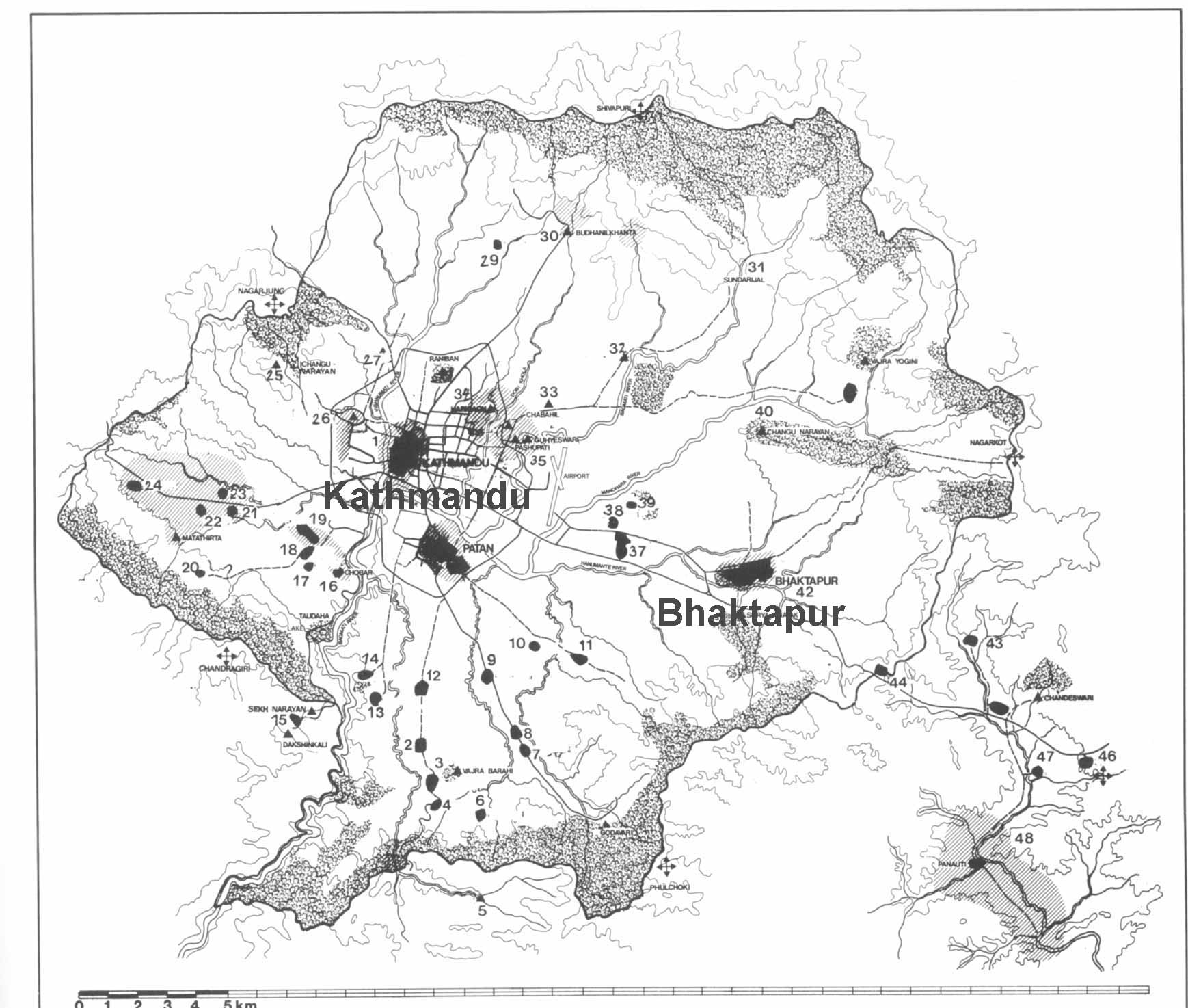 Map Of Ktm Valley Map Of Kathmandu Valley